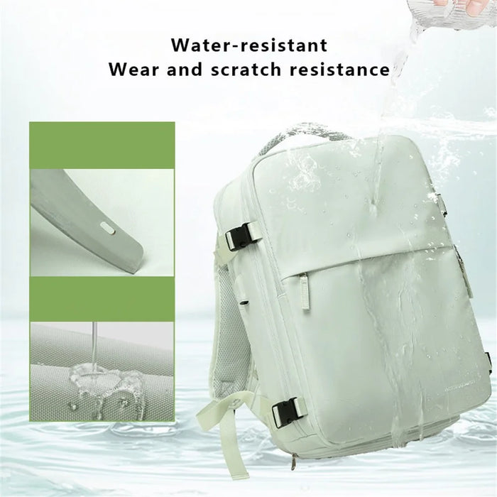 VICTORIATOURIST V7056 Polyester Travel Backpack Dual Shoulder Laptop Bag with USB Port - Light Green - 4