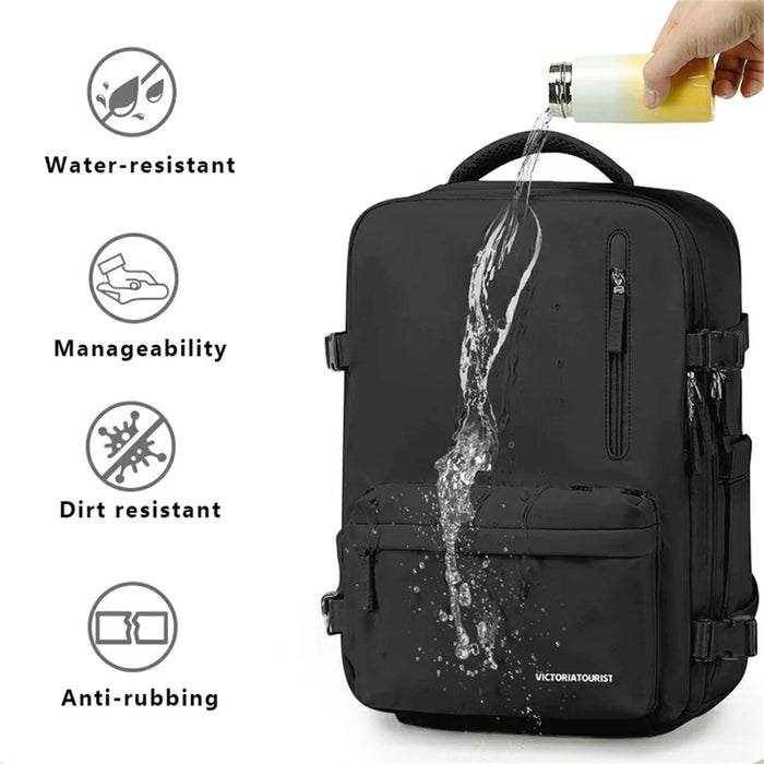VICTORIATOURIST V7051 Travel Climbing Backpack Laptop Carrying Polyester Daypack - Black - 7