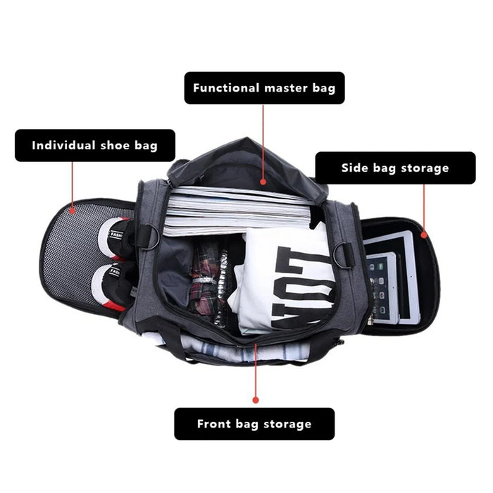 VICTORIATOURIST V7010 Wet and Dry Separation Duffel Bag Nylon Shoulder Bag, Small Version - 4