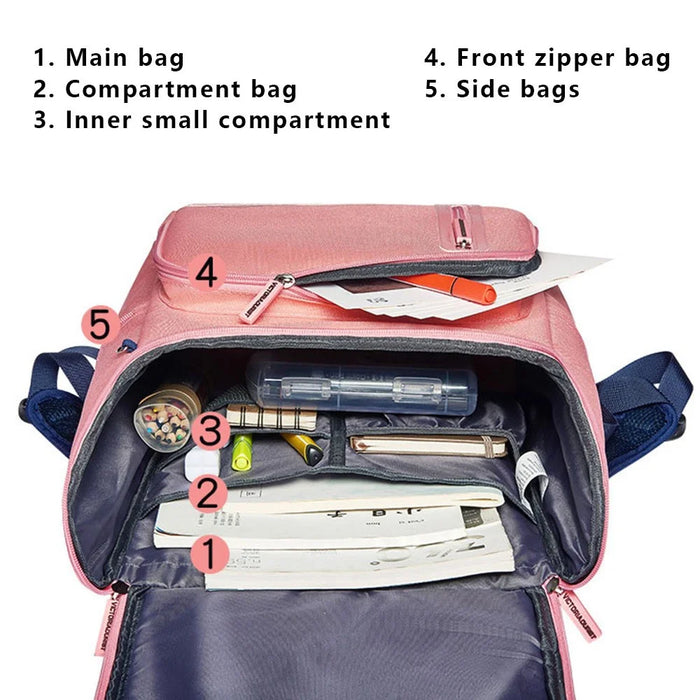 VICTORIATOURIST S8031 Burden-reducing Backpack Oxford Cloth Kids Primary School Student Schoolbag, Large Version - 4
