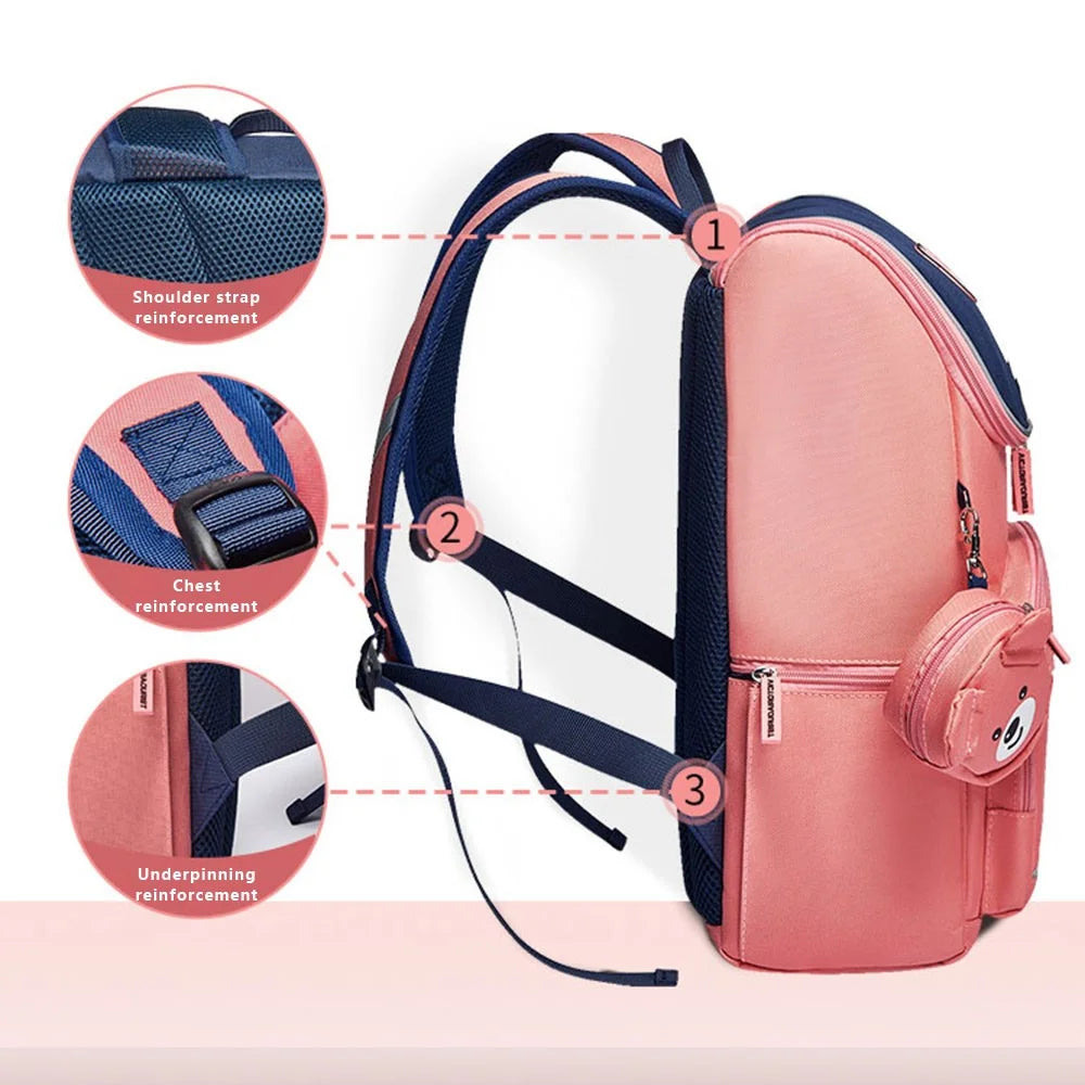 VICTORIATOURIST S8031 Burden-reducing Backpack Oxford Cloth Kids Primary School Student Schoolbag, Large Version - 5