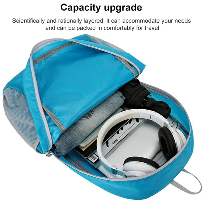 HAWEEL HWL7031 Outdoor Ultra-light Foldable Rucksack Climbing Hiking Waterproof Polyester Backpack - Blue - 2