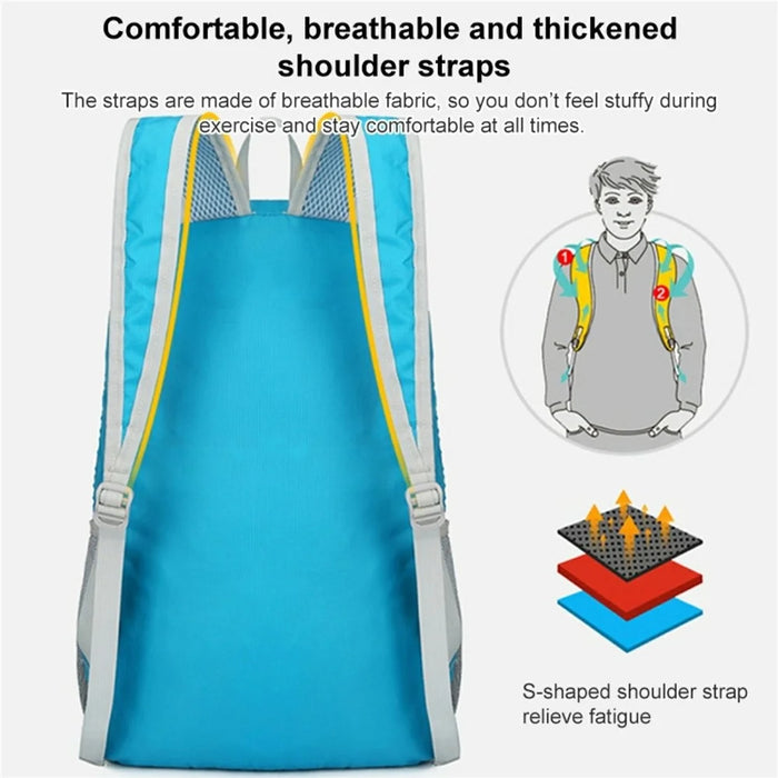 HAWEEL HWL7031 Outdoor Ultra-light Foldable Rucksack Climbing Hiking Waterproof Polyester Backpack - Blue - 6