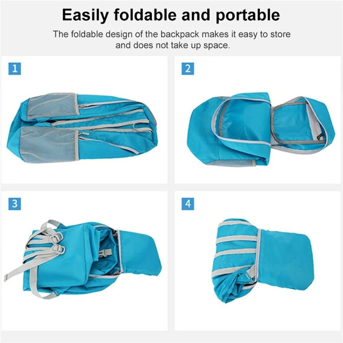 HAWEEL HWL7031 Outdoor Ultra-light Foldable Rucksack Climbing Hiking Waterproof Polyester Backpack - Blue - 7