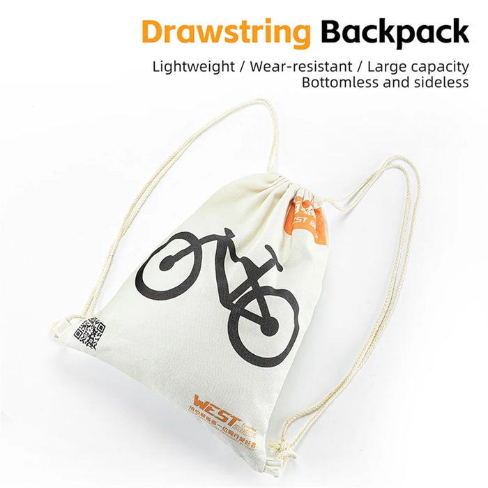 WEST BIKING YP0719392 Drawstring Cycling Backpack Outdoor Travel Polyester Cotton Backpack - 3