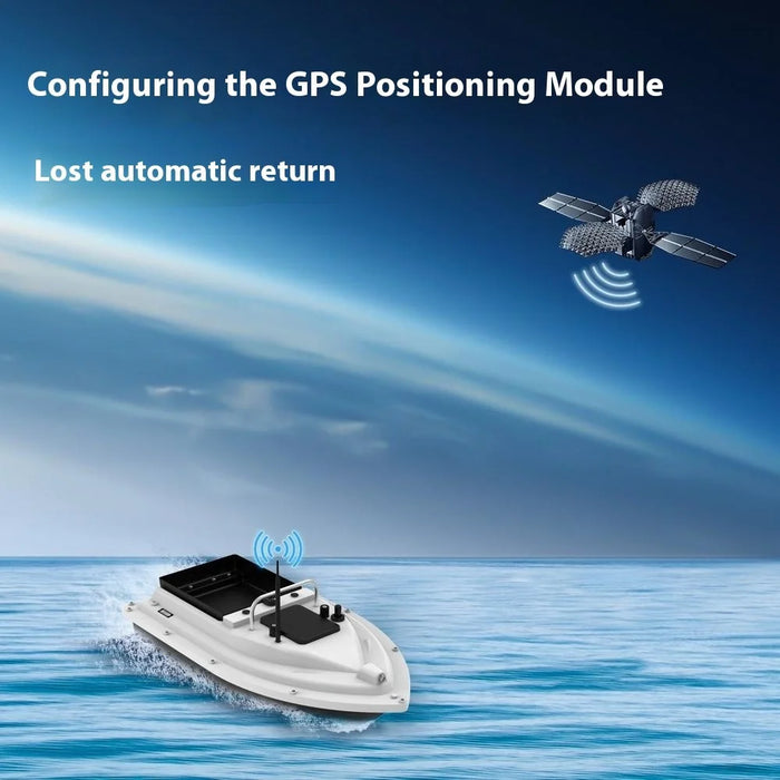 D26 GPS Positioning Self Return Remote Control Automatic Fish Bait Boat with 2kg Load, White (CE Certified) - EU Plug - 3