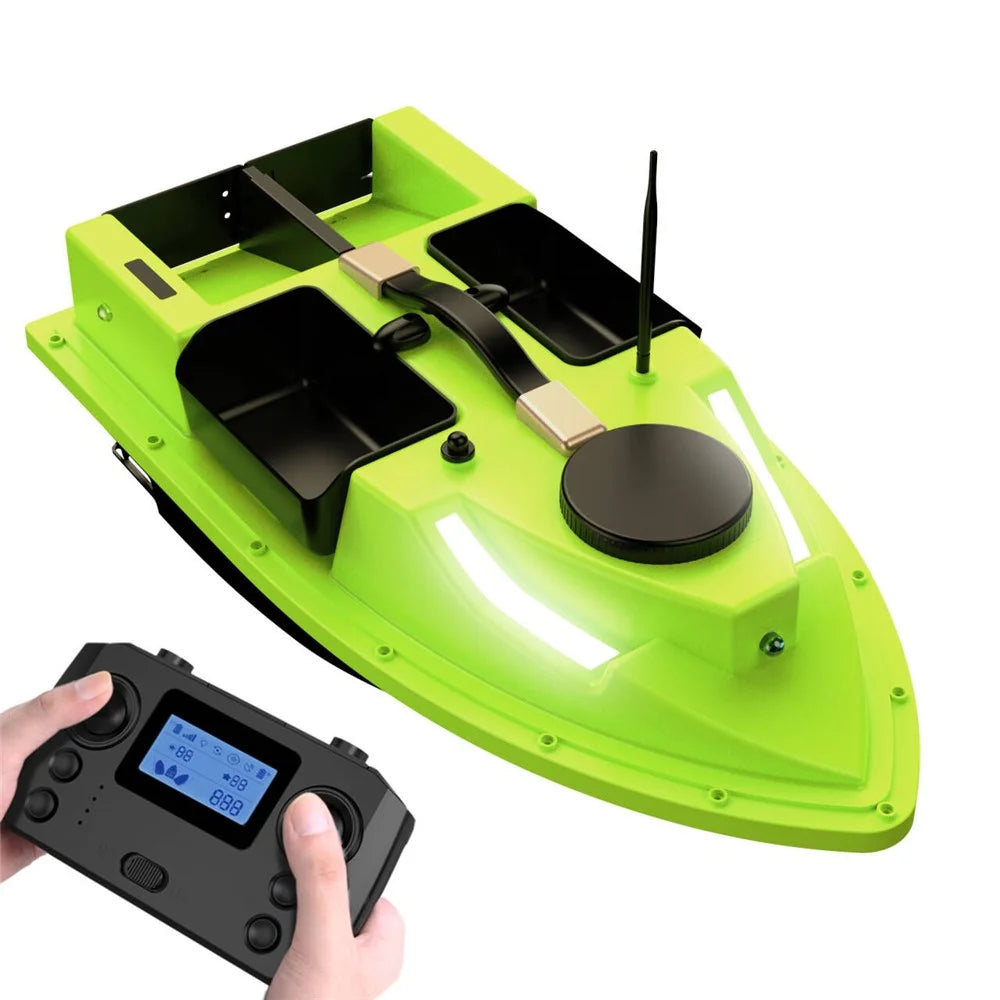 D19Y 4 Bait Slot GPS Positioning Fishing Bait Boat 600M Remote Control for River / Lake, with Light (CE Certified) - EU Plug - 1