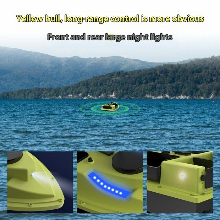 D19Y 4 Bait Slot GPS Positioning Fishing Bait Boat 600M Remote Control for River / Lake, without Light (CE Certified) - EU Plug - 4