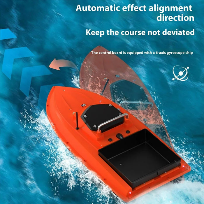 D80B-GPS Dual Antenna 12V Automatic Bait Boat with 100 Fishing Spots for River / Lake / Coastal Waters, Orange (CE Certified) - EU Plug - 5