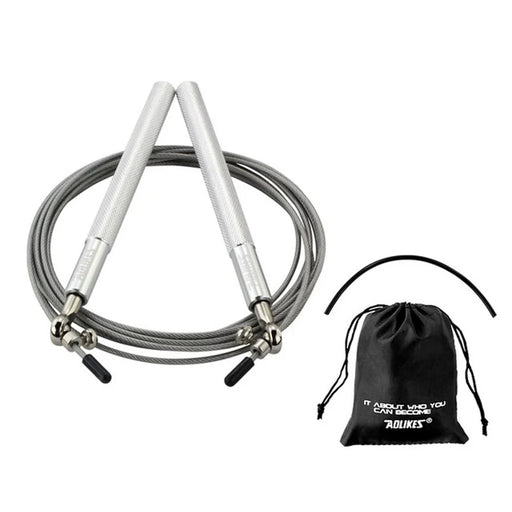 AOLIKES TS-3202 Adult Exercise Jump Rope Adjustable Length Steel Wire Weighted Skipping Rope - Silver - 1