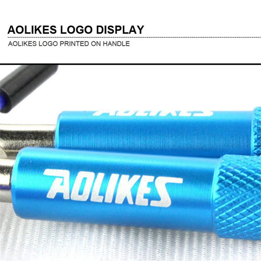 AOLIKES TS-3202 Adult Exercise Jump Rope Adjustable Length Steel Wire Weighted Skipping Rope - Silver - 7