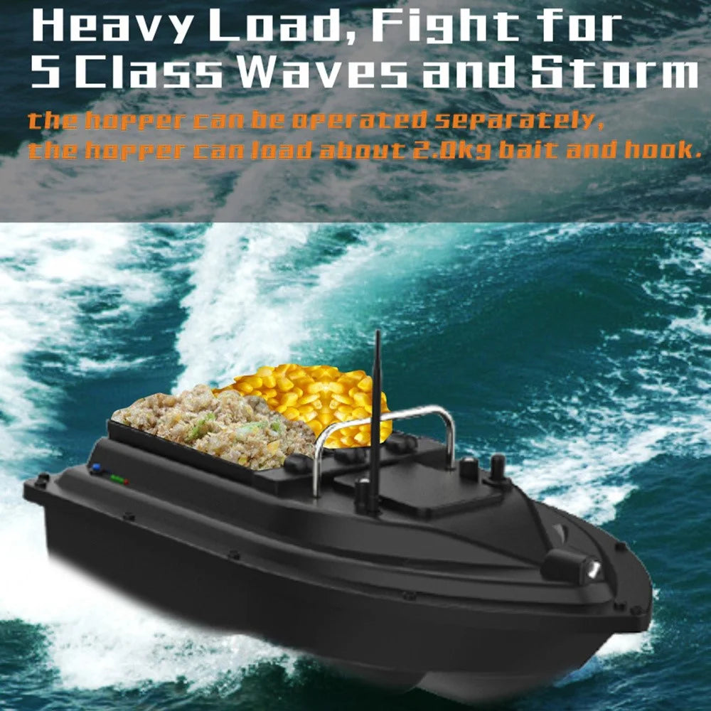 D16C 2kg Load Dual Bait Slot 6 Axis Gyroscope Fishing Bait Boat for Rivers / Lakes / Coastal Waters (CE Certified) - EU Plug - 3