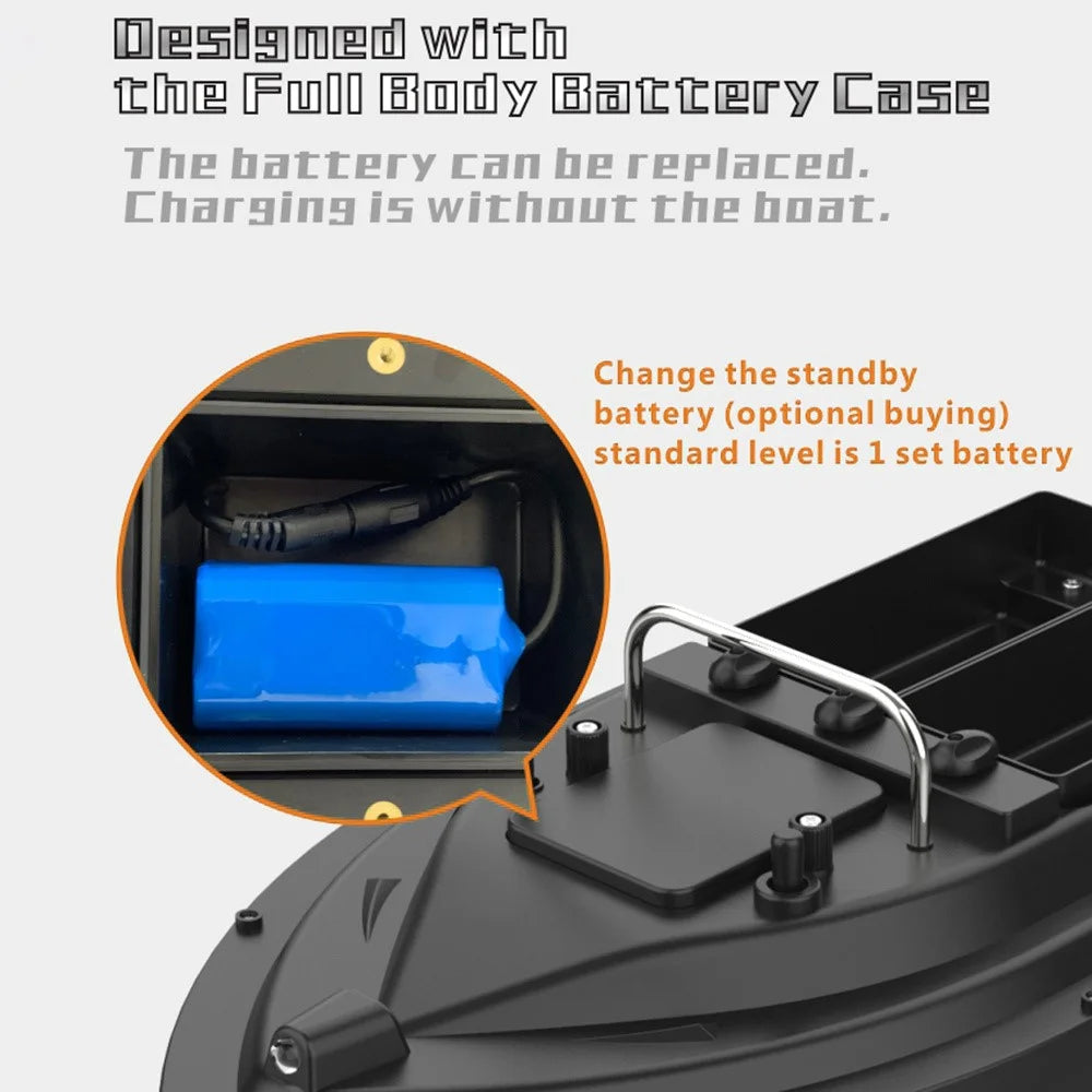 D16C 2kg Load Dual Bait Slot 6 Axis Gyroscope Fishing Bait Boat for Rivers / Lakes / Coastal Waters (CE Certified) - EU Plug - 7