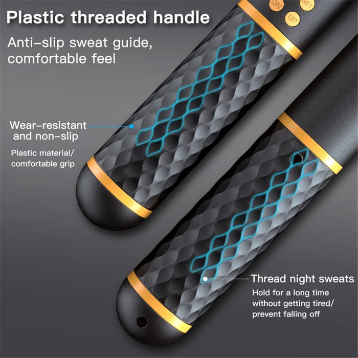 S08 Corded / Cordless Dual-use Jump Rope Intelligent Digital Display Weighted Skipping Pope - Black+Yellow - 5