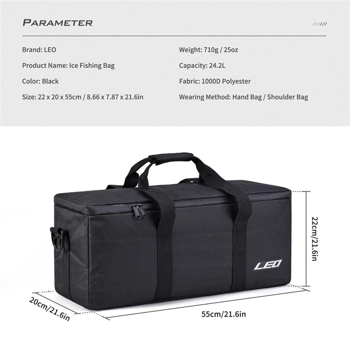 LEO 28248 Fishing Pole Tote Single Shoulder Bag 1000D Polyester Fishing Rod Carrying Bag - 3
