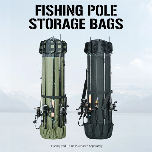 LEO 28260 Fishing Pole Single Shoulder Bag 600D Oxford Cloth Fishing Rod Carrying Bag - Army Green - 2