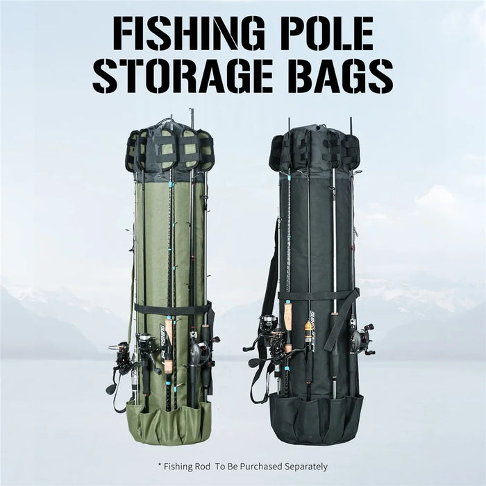 LEO 28260 Fishing Pole Single Shoulder Bag 600D Oxford Cloth Fishing Rod Carrying Bag - Army Green - 2