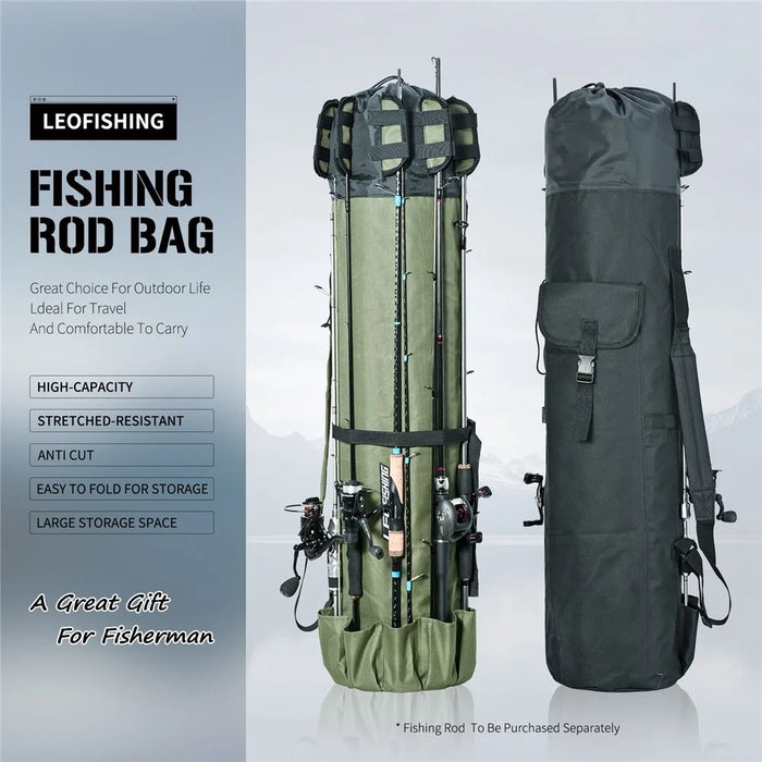 LEO 28260 Fishing Pole Single Shoulder Bag 600D Oxford Cloth Fishing Rod Carrying Bag - Army Green - 3