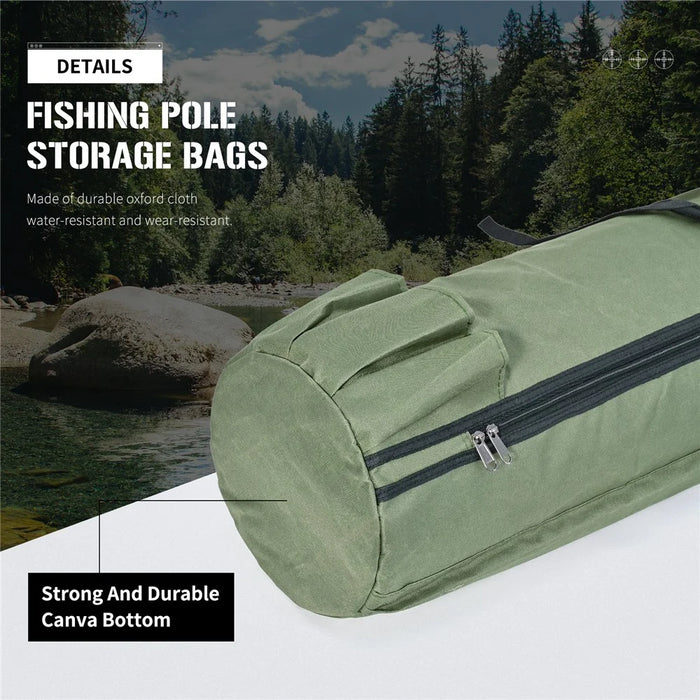 LEO 28260 Fishing Pole Single Shoulder Bag 600D Oxford Cloth Fishing Rod Carrying Bag - Army Green - 5