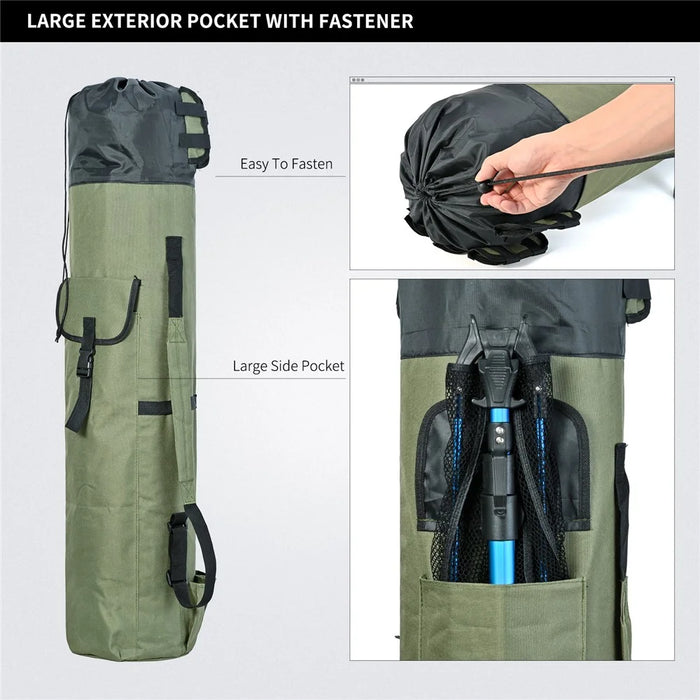 LEO 28260 Fishing Pole Single Shoulder Bag 600D Oxford Cloth Fishing Rod Carrying Bag - Army Green - 7