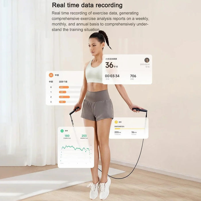 XIAOMI Mijia XMSR-P803 3m Digital Counter Smart Skipping Rope Lose Weight Exercise Tool - Wine Red - 6