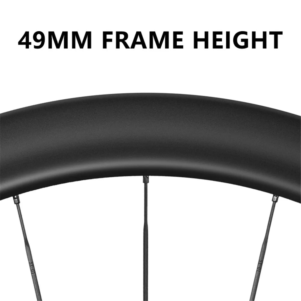 WEST BIKING YP1401038 / YP1401039 2PCS Carbon Fiber Road Bike Wheels 700C Clincher Wheelset - Disc Braking - 5