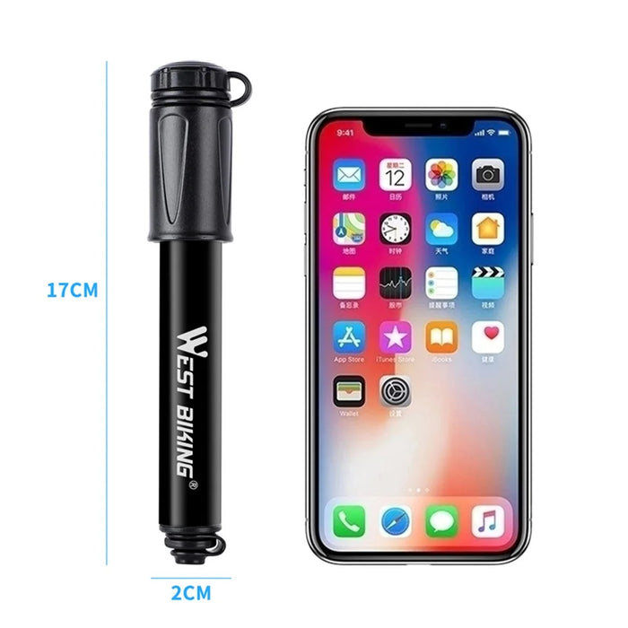 WEST BIKING 100psi High Pressure Bike Tire Ball Mini Inflatable Pump - 6