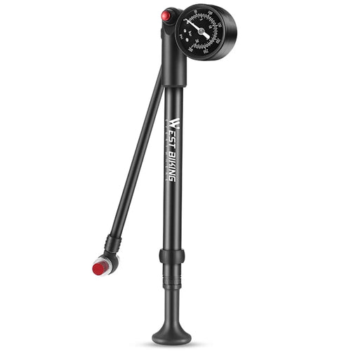 WEST BIKING 300PSI Bike Shock-Absorbed Pump High Pressure Ait Inflator Bicycle Aluminum Alloy Air Pump - 1