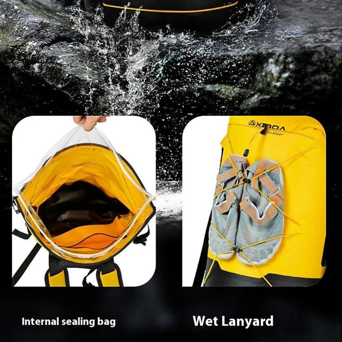 XINDA XD-BAG19 36L Waterproof Rock Climbing Backpack TPU+Polyester Hiking Equipment Storage Bag - Yellow - 5