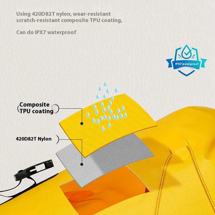 XINDA XD-BAG19 36L Waterproof Rock Climbing Backpack TPU+Polyester Hiking Equipment Storage Bag - Yellow - 7