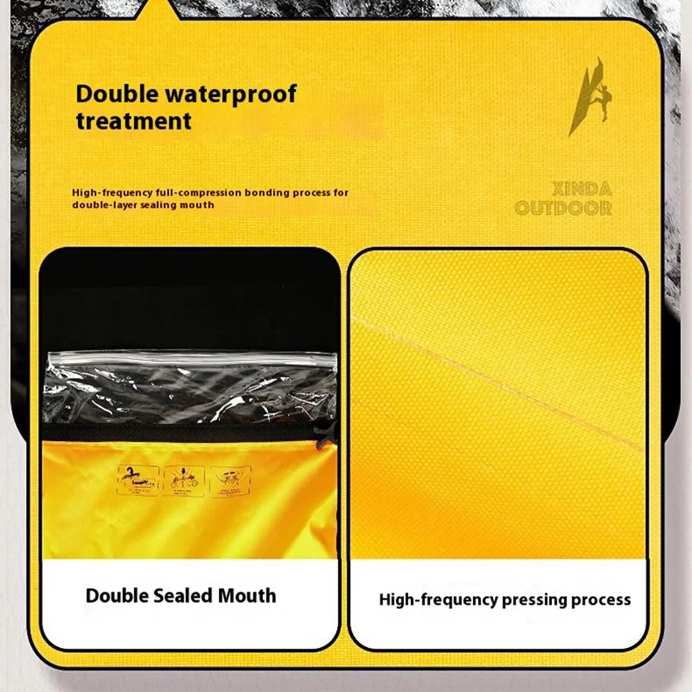 XINDA XD-BAG19 16L Waterproof Rock Climbing Backpack TPU+Polyester Hiking Equipment Storage Bag - Yellow - 6