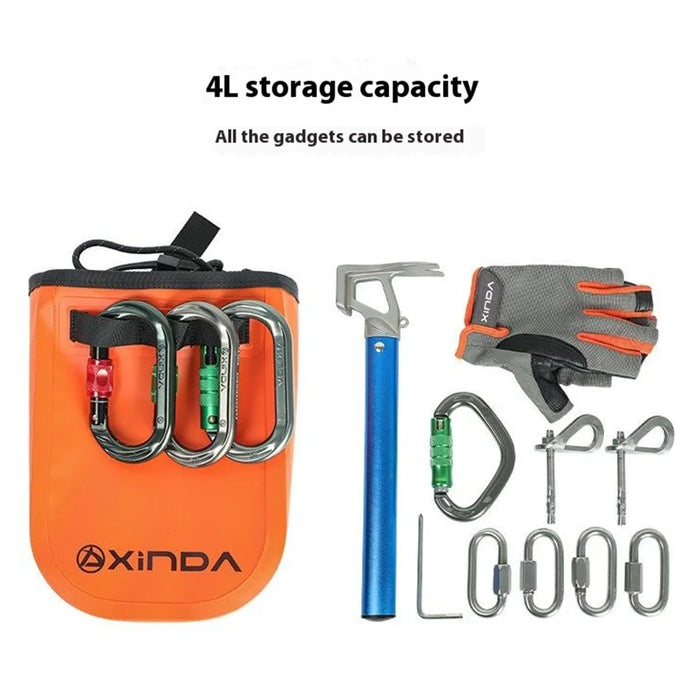 XINDA XD-BAG29 Aerial Work Waist Pack Tool Storage Bag Rock Climbing Equipment Organizer Pouch - Orange - 6