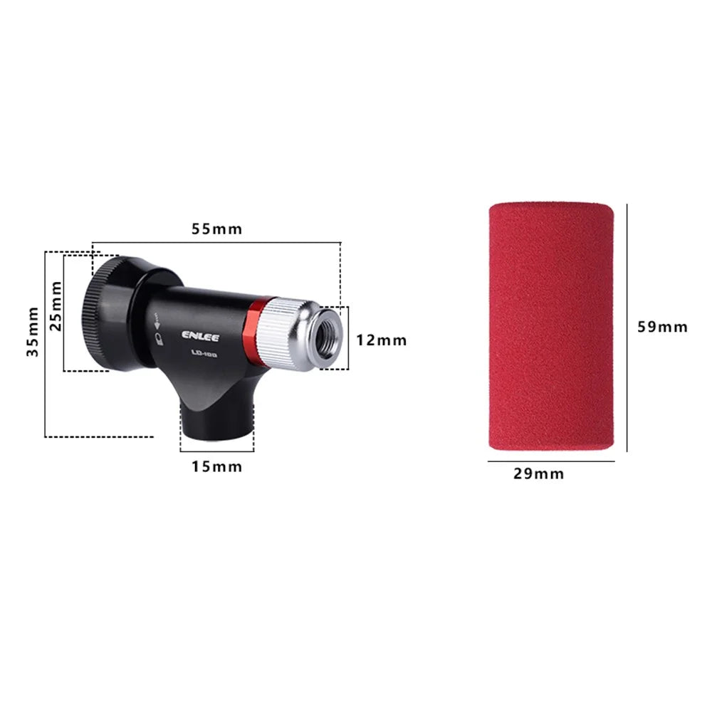 ENLEE Bicycle CO2 Cartridge Pump Nozzle Aluminum Alloy Road MTB Bike Inflating Nozzle - 7