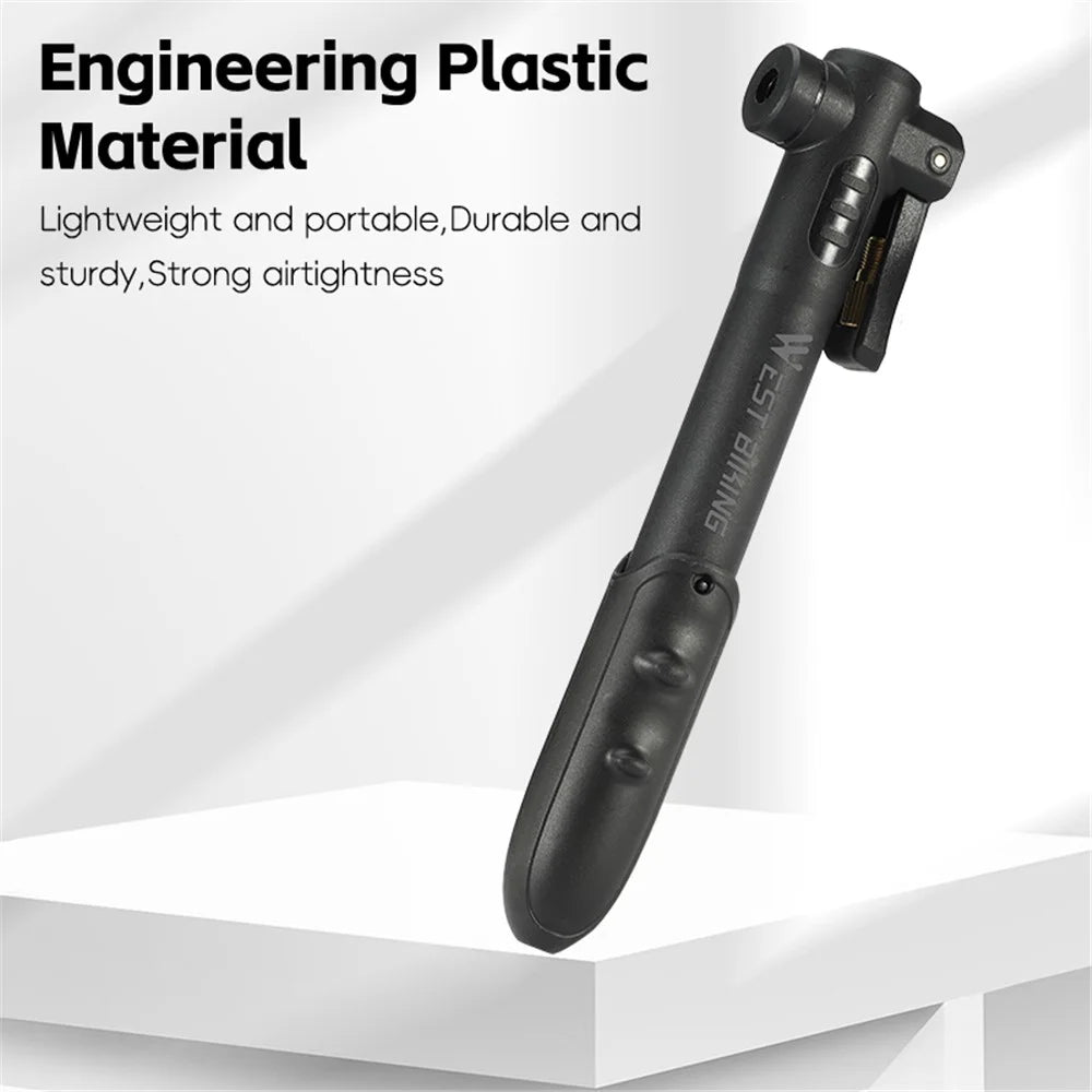 WEST BIKING YP0711182 Portable 80PSI Bicycle Tire Air Pump Mini Plastic Bike Inflator - 3