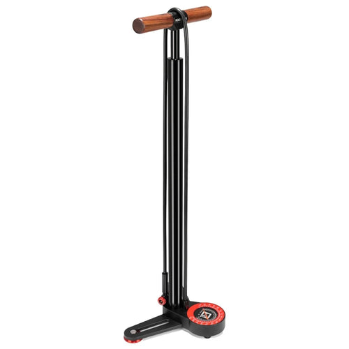 ROCKBROS DLD-1201 For Bicycle Motorcycle High Pressure Floor Pump with Gauge 240 PSI Wooden Handle Inflator - Black - 1