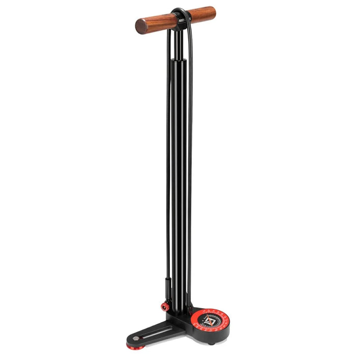 ROCKBROS DLD-1201 For Bicycle Motorcycle High Pressure Floor Pump with Gauge 240 PSI Wooden Handle Inflator - Black - 1