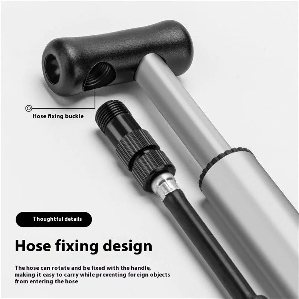 ROCKBROS MTB Road Bike 120PSI Portable Mini Pump Presta Schrader Valve Inflator with Pressure Gauge - Black - 5