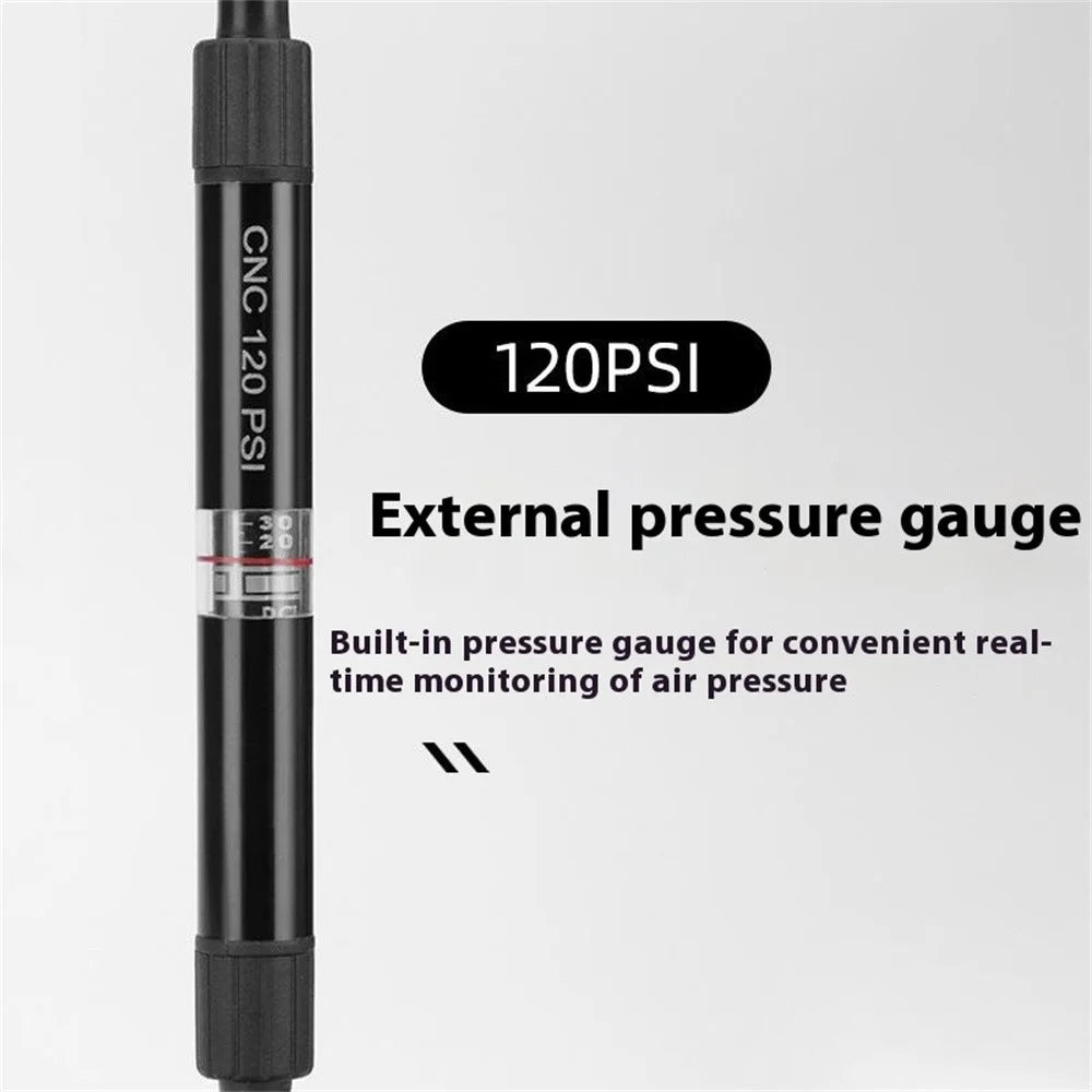 ROCKBROS MTB Road Bike 120PSI Portable Mini Pump Presta Schrader Valve Inflator with Pressure Gauge - Black - 7