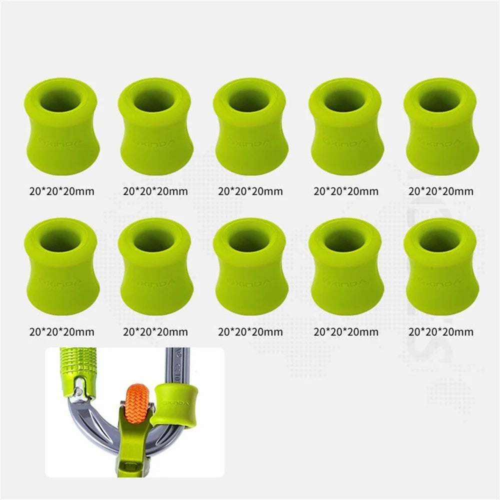 XINDA XD-PJ295 10Pcs For Outdoor Rock Climbing Positioning Silicone Rings Anti Slip Cylindrical Rubber Sleeve - Green - 6