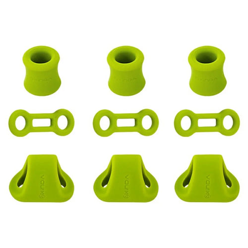 XINDA XD-PJ295 9Pcs Outdoor Climbing Quickdraw Positioning Anti Slip Silicone Rings Set for Carabiners - Green - 1