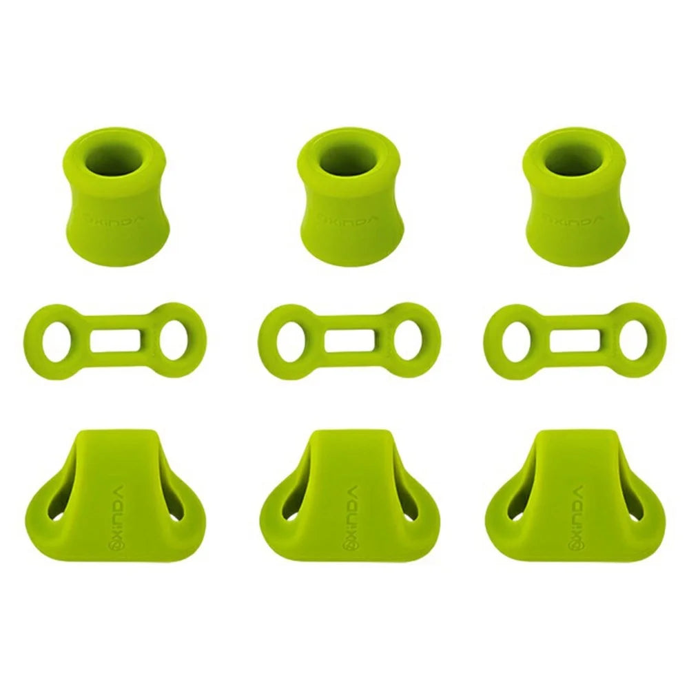 XINDA XD-PJ295 9Pcs Outdoor Climbing Quickdraw Positioning Anti Slip Silicone Rings Set for Carabiners - Green - 1