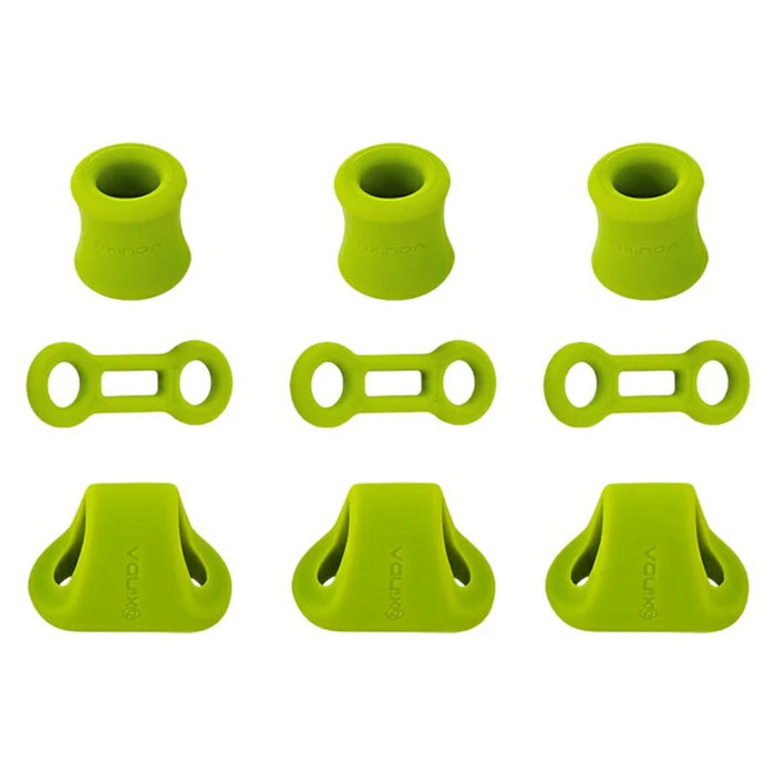 XINDA XD-PJ295 9Pcs Outdoor Climbing Quickdraw Positioning Anti Slip Silicone Rings Set for Carabiners - Green - 1
