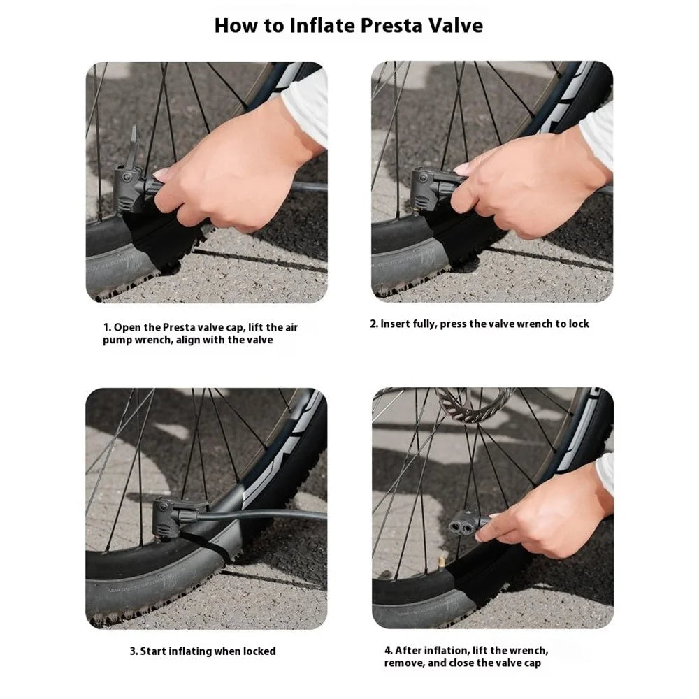 WEST BIKING YP0711041 Classic Version Bike Pump 120 PSI High Pressure Portable Inflator for Bicycle Electric Vehicle Basketball - 4