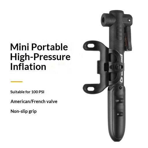 BENGGUO BG-1688 100 PSI Air Pump Compatible with Presta/Schrader Dual Valve Portable Bike Pump with Bracket - 2