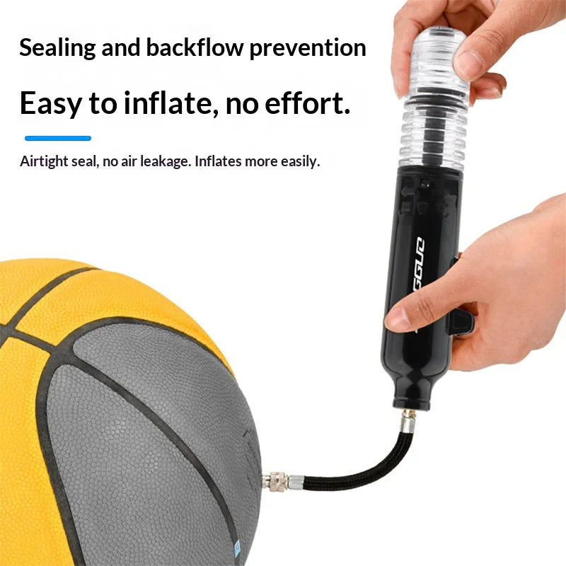 BENGGUO Portable Mini Air Pump for Soccer Basketball Volleyball Pool Toys Multi-Purpose Hand Inflator with Valve Adapters - Yellow - 3