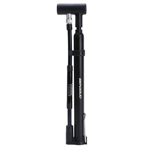 BENGGUO BG-1693 Bike Bicycle Pump with 120PSI Pressure Gauge Aluminum Alloy Inflator Dual Head Valve Design - Black - 1