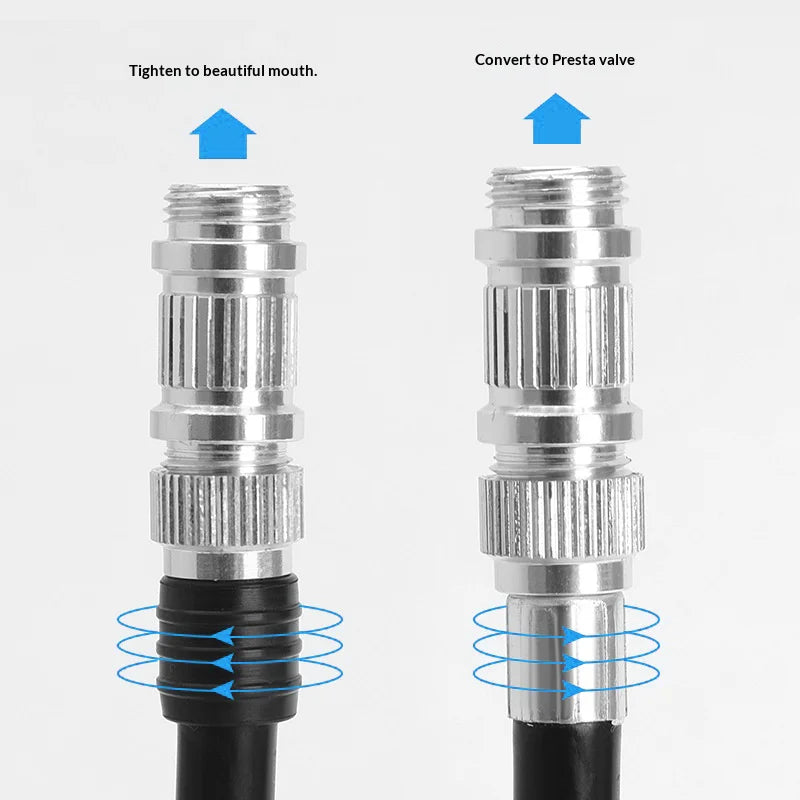 BENGGUO BG-1693 Bike Bicycle Pump with 120PSI Pressure Gauge Aluminum Alloy Inflator Dual Head Valve Design - Black - 5