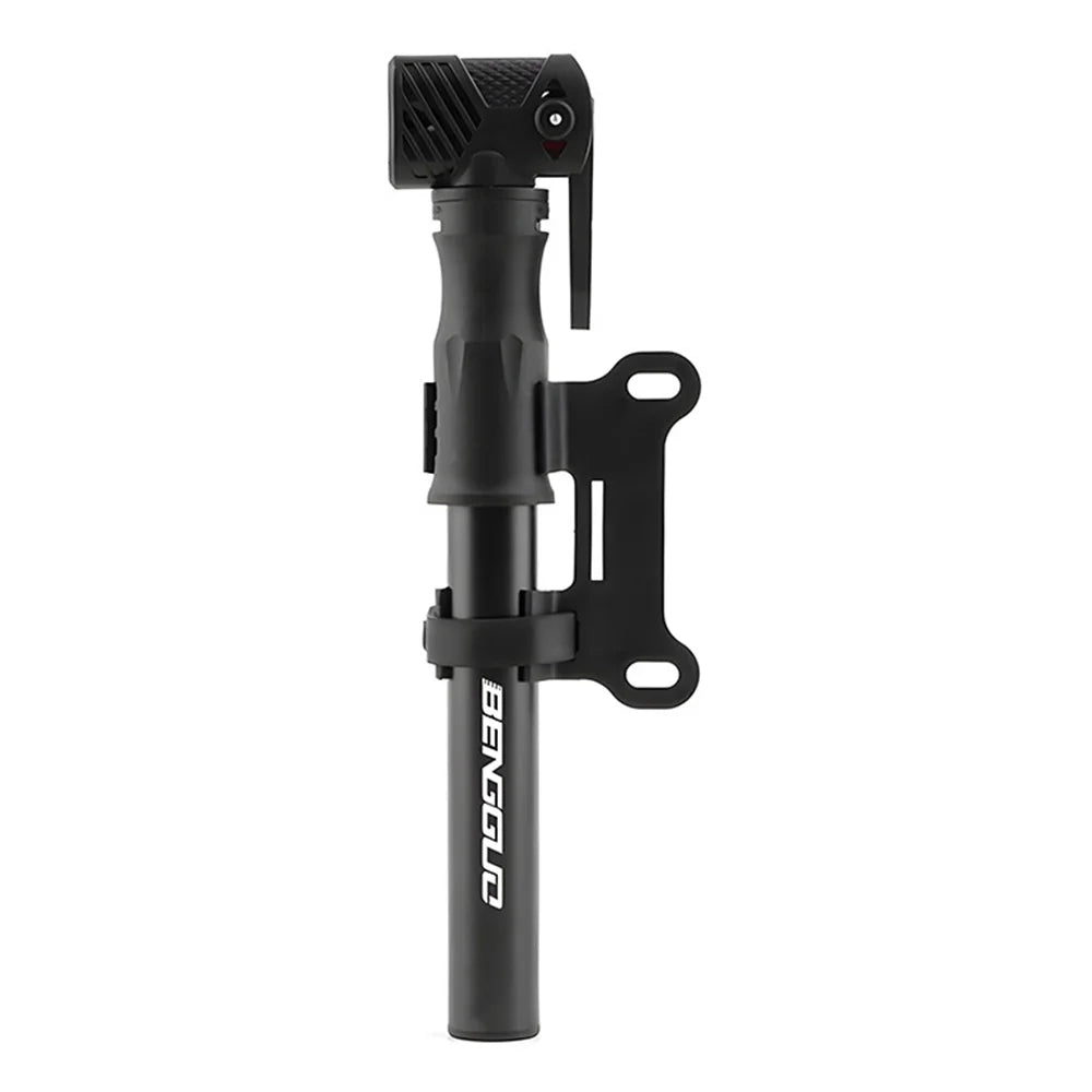 BENGGUO BG-1630 Aluminum Alloy Bike Pump Portable Multi-Function Dual Head Inflator for Presta/Schrader Valves Cycling Accessory - Black - 1