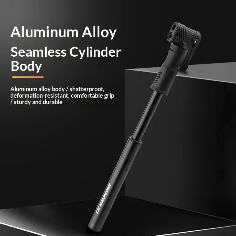 BENGGUO BG-1630 Aluminum Alloy Bike Pump Portable Multi-Function Dual Head Inflator for Presta/Schrader Valves Cycling Accessory - Black - 4