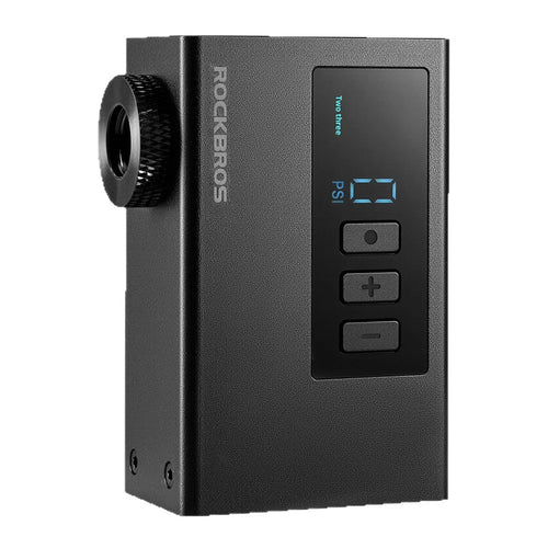 ROCKBROS Mini Electric Air Pump 120PSI for Bicycle/Basketball Portable High Pressure Inflator with LCD Display - Black - 1